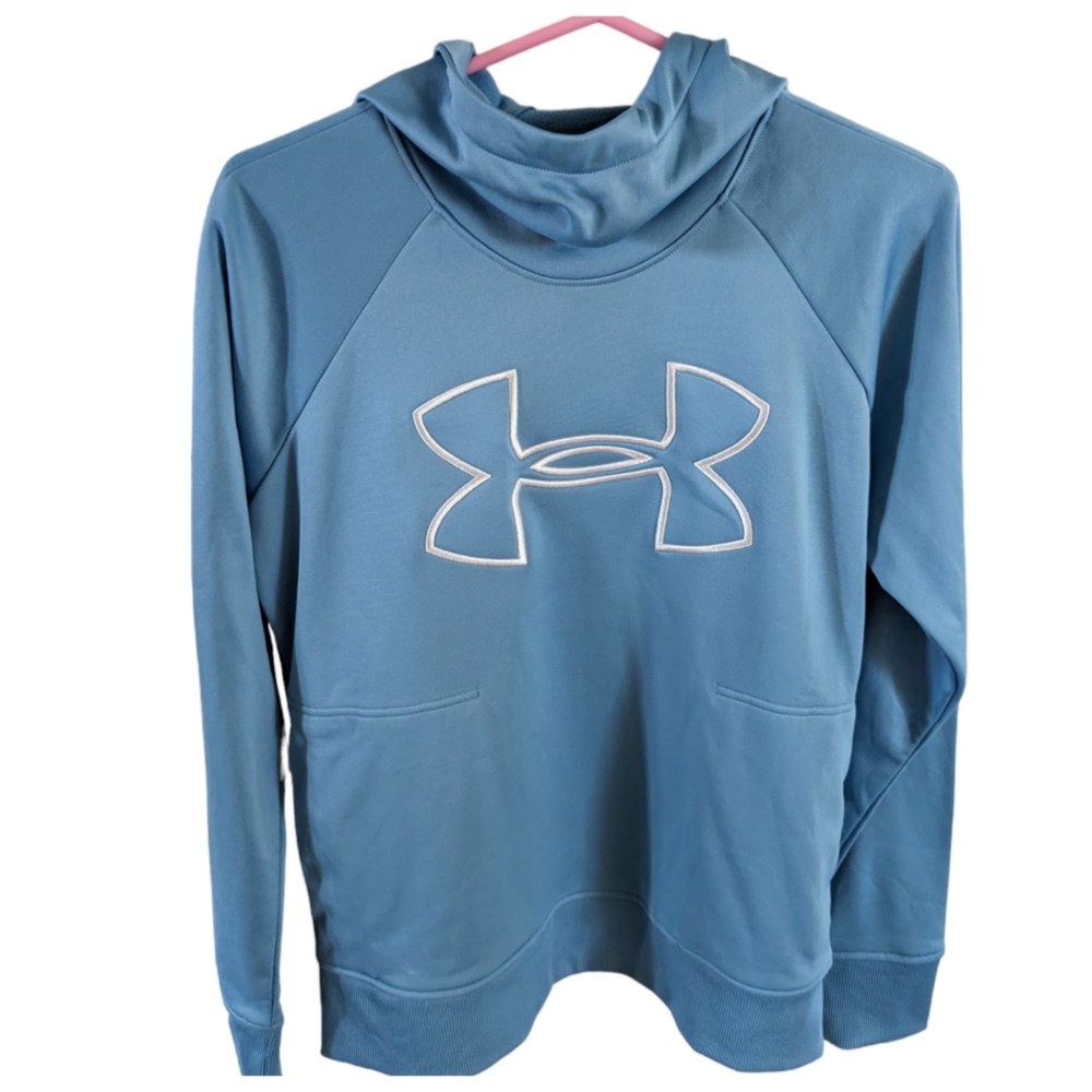 Under Armour Hooded Sweatshirt Blue Cold Gear Loose Fit Activewear Sz. M